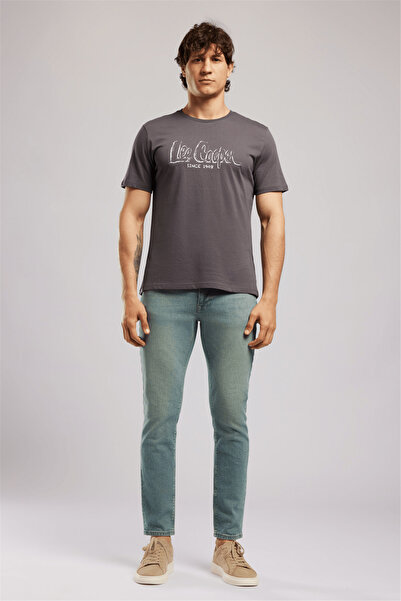 Lee Cooper Ανδρικό T-Shirt σε κανονική γραμμή με τυπωμένο λογότυπο Anthracite...
