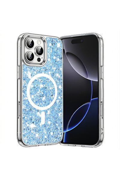 Techsuit Husa pentru iPhone 16 Pro Max, Sparkly Glitter MagSafe, protectie an...