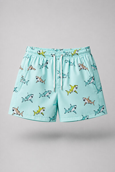 Tifina Kids Pantaloni scurți de baie pentru băieți, colorați, cu imprimeu rec...