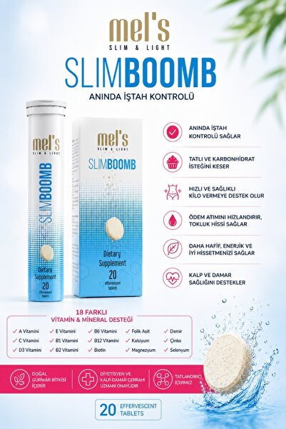 Melnoor Glow Mel’s Slim & Light Slimboomb 20 Efervesan Tablet – Diyet Destekl...