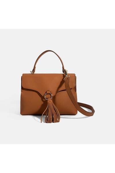 Desa Women's Tan Tassel Shoulder Strap Handbag