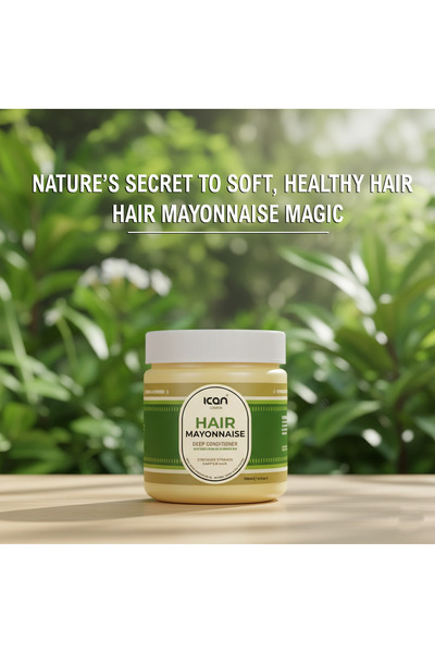 Ican London Hair Mayonnaise Deep Conditioner 500ml – Repair & Strengthen Treatment for Dry & Damaged Hair | With Olive Oil, Herbs & Egg Protein
