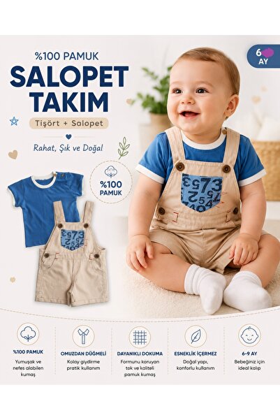 Oryeda Bebe Baby Boy Salopet&T-Shirt 2-Piece Set