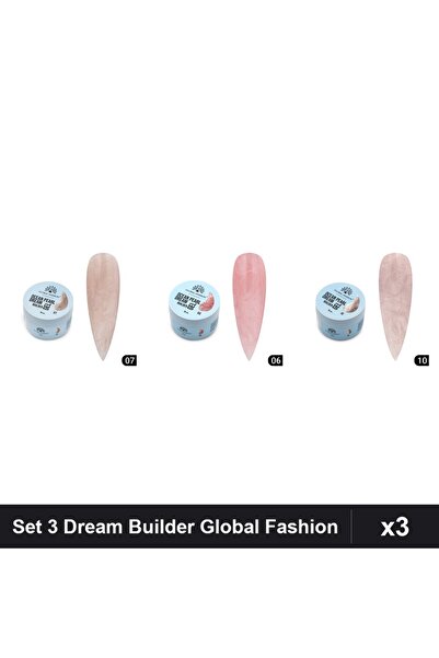 global fashion Set 3 Ocean Pearl Dream Builder 15g - Nr.06 Nr.07 Nr.10