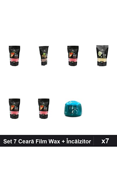 global fashion Set 7 Ceară Epilare Film Wax 450g + Încălzitor ProWax - Căpșun...