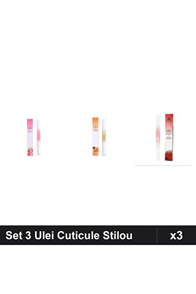 NAİLS Set 3 Ulei Cuticule Tip Stilou - Peach, Orange, Trandafir - Global Fashion
