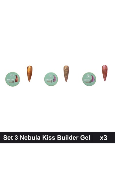 global fashion Set 3 Nebula Kiss Builder Gel 15g - Nr.04 Nr.07 Nr.12