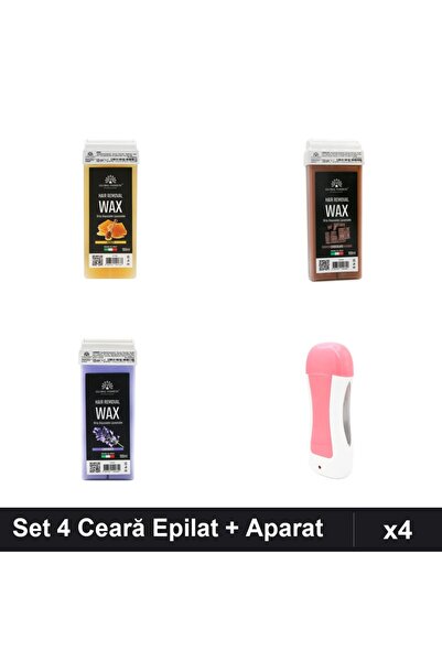 global fashion Set 4 Ceară Epilat Unică Folosință 100ml - Miere, Ciocolată, L...