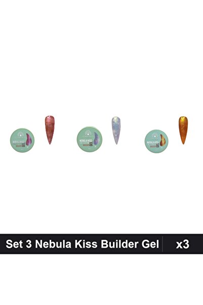 global fashion Set 3 Nebula Kiss Builder Gel 15g - Nr.05, Nr.07, Nr.10