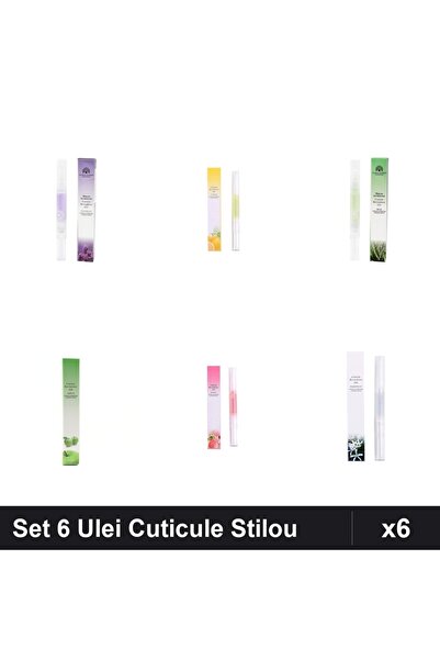 NAİLS Set 6 Ulei Cuticule Tip Stilou - Lavanda, Lemon, Aloe Vera, Mar Verde, ...