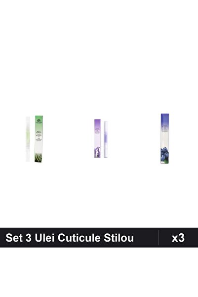 NAİLS Set 3 Ulei Cuticule Tip Stilou - Aloe Vera, Lavanda, Blueberries - Glob...