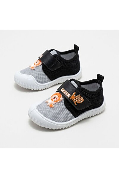 GEZER Summer Baby Boys Linen Lion Velcro Adjustable Shoes