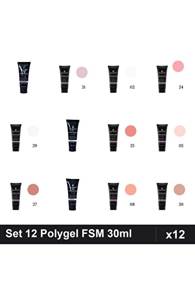 FSM Set 12 Polygel 30ml - Nr.02, Nr.05, Nr.08, Nr.17, Nr.22, Nr.23, Nr.24, Nr...