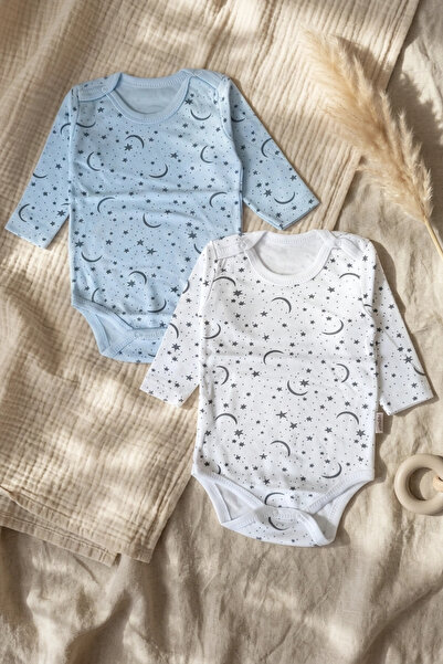 Babydonat Astra Moonlight 2-Piece Long Sleeve Baby Bodysuit Set - 100% Natura...
