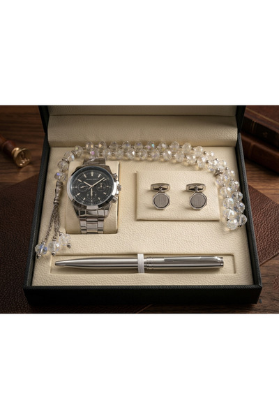 Boxman Luxury Men's Gift Set – Watch, Pen, Cufflinks, and Prayer Beads | Unpa...