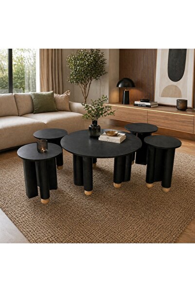 LastHome Modern Table Set with Smart and Elegant Design - Black