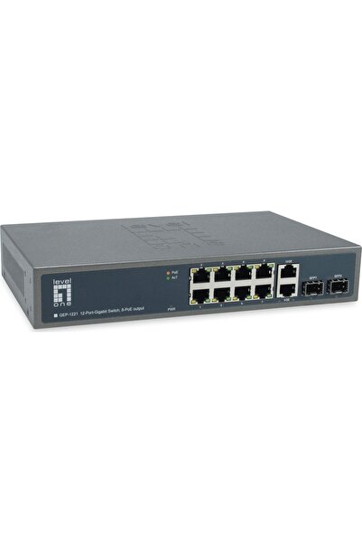 LEVEL ONE LevelOne PoE+Switch 8xGE PoE/2xGE/2xSFP 150W 19"unman.Metall