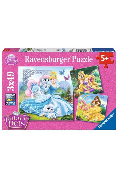 RAVENSBURGER Puzzle 3x49 Disney Palace Pets