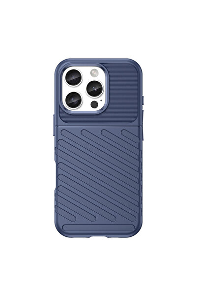 Hurtel Husă Thunder din silicon pentru iPhone 16 Pro Max - Albastru