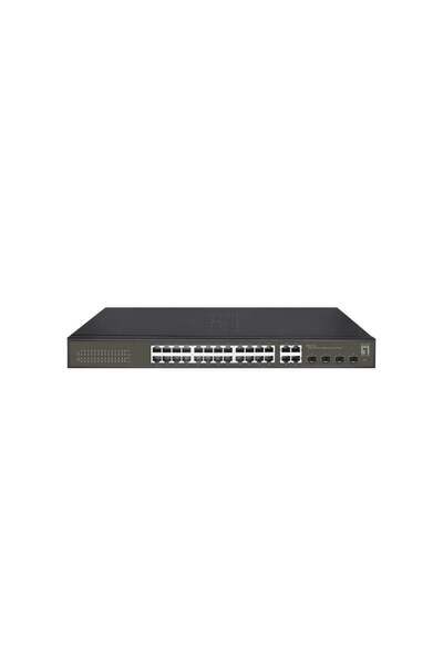 LEVEL ONE LevelOne Switch 24xGE/4xSFP/RJ45 Combo 19" Hilbert SL schw.