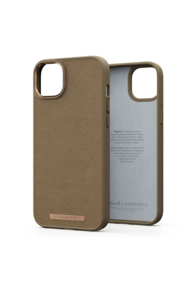 Njord Husă din piele întoarsă pentru iPhone 14 Plus Camel Comfort+