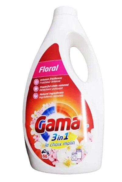 Gama Detergent de rufe lichid Gama, Floral, concentrat, 3in1, 3 l, 66 spalari