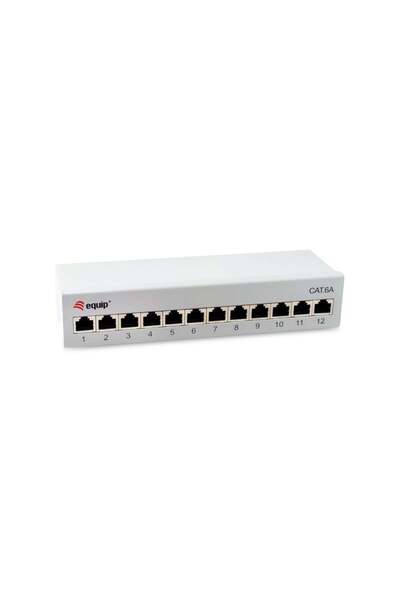 EQUIP Patchpanel 12xRJ45 Cat6a Desktop 500MHz RAL7035
