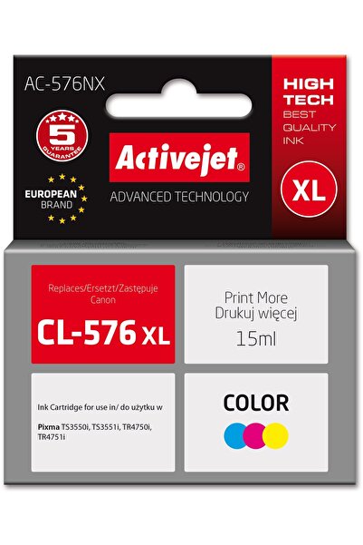 ActiveJet AC-576NX Tusz (zamiennik Canon CL-576XL; Supreme; 15 ml; kolor: nie...