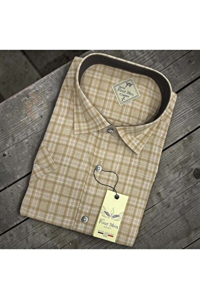 EREN STYLE Linen Classic 100% Cotton Short Sleeve Anti-Sweat Shirt