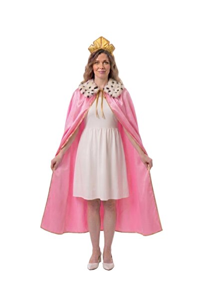 Kostüm Sarayı Queen's Cape and Crown Adult Pink