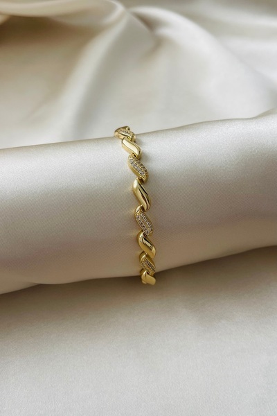 CM Sıralı Burgu Model 14K Çelik Bileklik 17 cm + 2 cm Ayarlanabilir