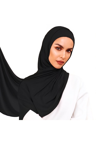 Generic حجاب تركي فاخر من الجيرسيه للنساء المسلمات - ناعم ومرن وغير قابل للان...