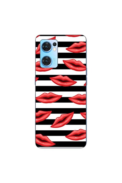 OEM Husa compatibila cu Oppo Reno7 5G Silicon Gel Tpu Model Striped Kisses