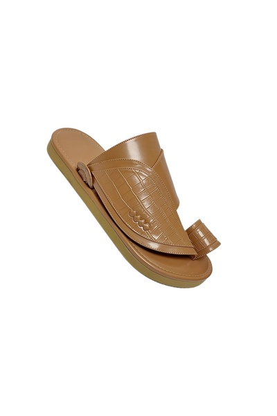 chic najd Beige Oriental Shoes with Crocodile Pattern
