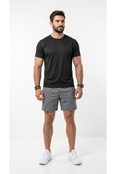 BADESSA Men's Black Sports T-Shirt Breathable Sweat-Wicking Quick-Drying Flex...