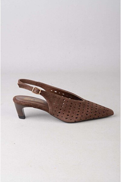 SEÇ KUNDURA Seç 5132-1 Genuine Leather Heel-Headed Women's Shoes (Heel Height...