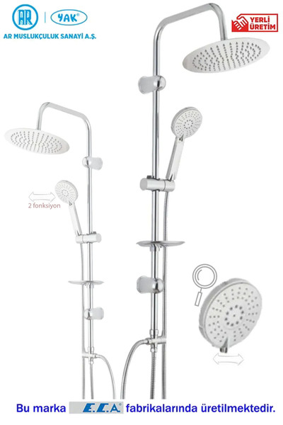 Empressco Ar & Yak Ar Eca Banyo Duş Takımı Yuvarlak Başlık Duş Kolonu Eca Tep...