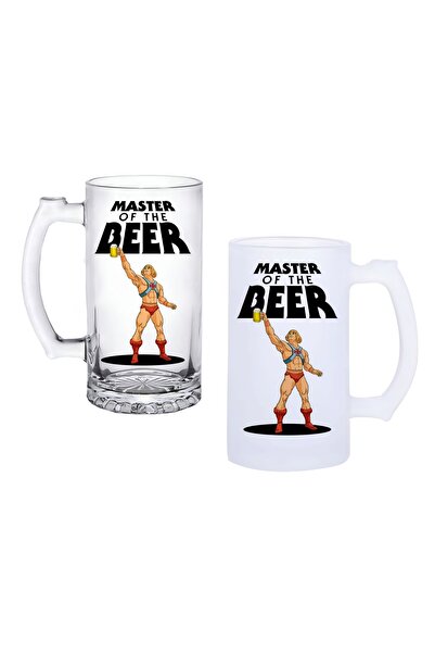 Ghostbastır Heman Beer Glass with Handle, Available in Frosted or Transparent...