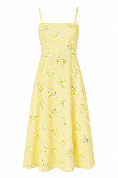HAZELANNA Yellow Scallop Dress with Starfish