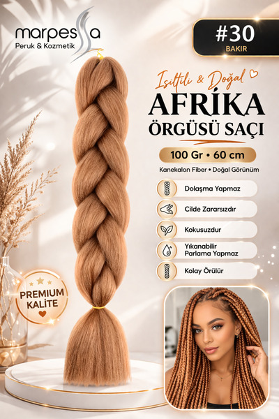 Marpessa Afrika Örgüsü Rasta Ve Box Braid Için Sentetik Saç 100gr