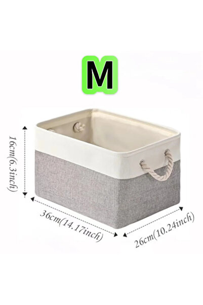 Choice12 M Double-layered Linen Laundry Basket with Handles Clothes Storage B...