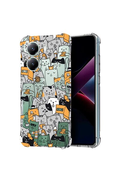 bestcase ¬Æ Husa compatibila Poco X7 Pro 5G, Anti Shock 1.5MM, Cat Pattern, P...