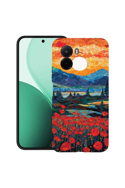 bestcase ¬Æ Husa TPU Ultra Slim Compatibil cu Poco M7, cu Design Poppies in S...