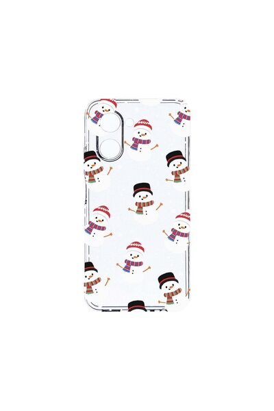 bestcase Прозрачен силиконов калъф 2ММ, съвместим с Realme C33, Снежен човек,...