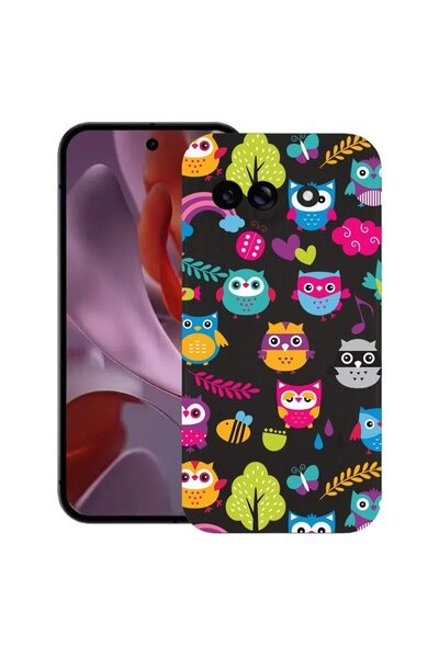 bestcase Калъф за Google Pixel 9a, Бухал, Тънък силиконов 0.8ММ, Противоударе...