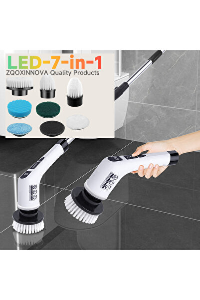 choice2 LED-7-in-1 Household Cordless Spin Scrubber Multipurpose Cleaning Bru...