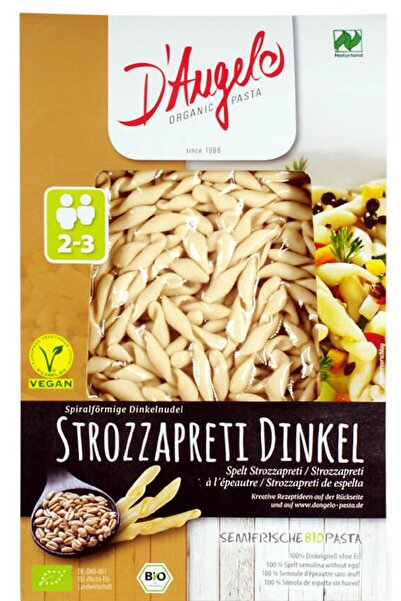 D'angelo Strozzapreti bio din grau spelta, 250g Pasta
