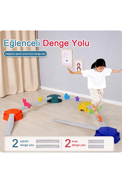 Magblock Çocuk Denge Oyunu Seti Montessori Kaydırmaz Denge Yolu ve Platform O...