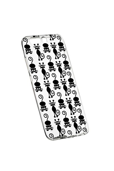 bestcase Husa Silicon, Transparent, Slim, Black Cat, 115, Huawei Y6 2018