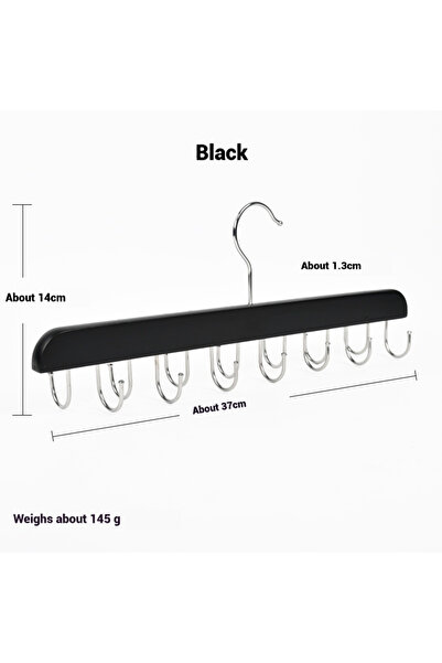 Choice1 Black 14 hook Wooden Belt Rack Women Storage Hangers for Clothes Case...